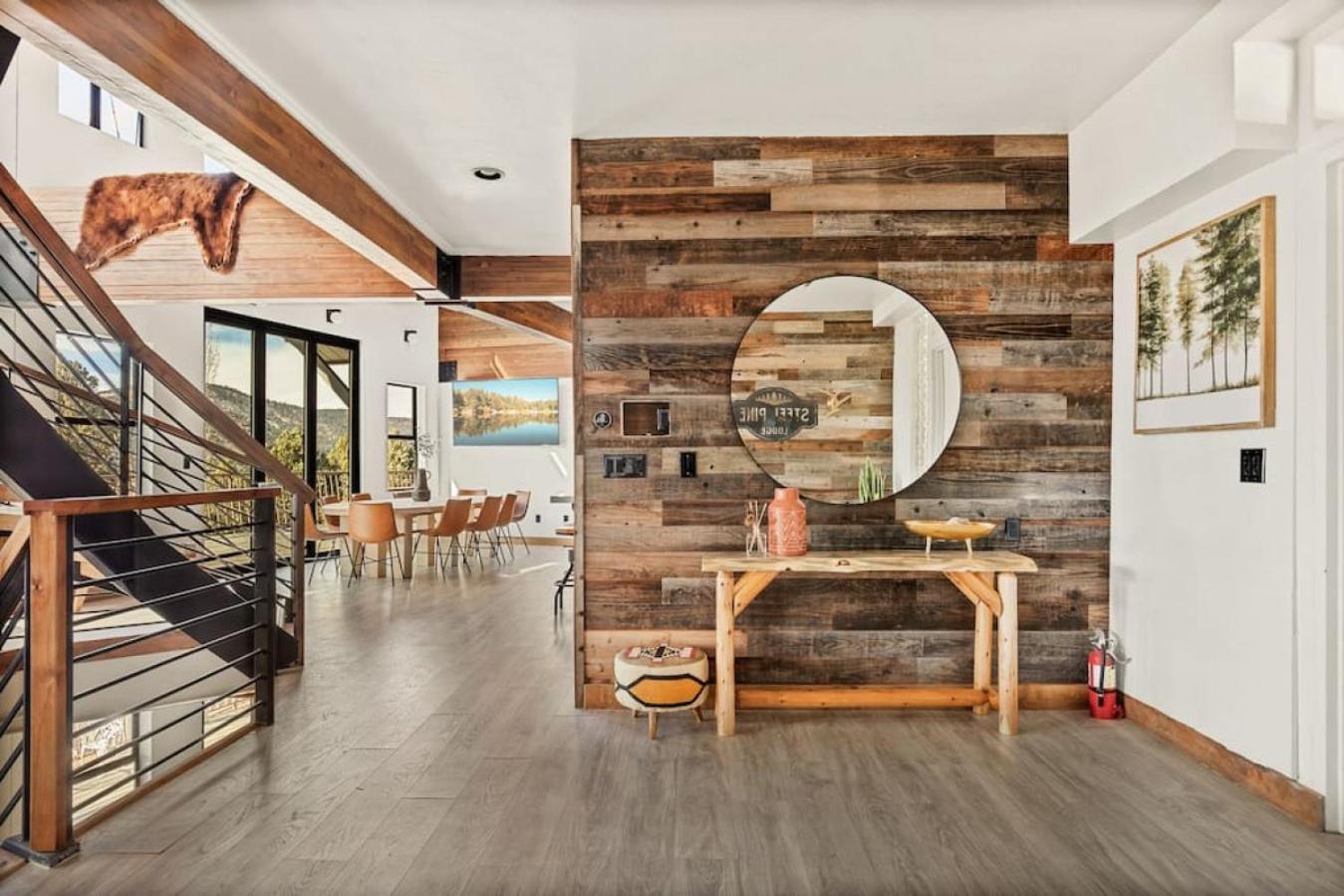 Baldwin Lake Steel Pine Lodge A Rustic Mountain Retreat Views מראה חיצוני תמונה